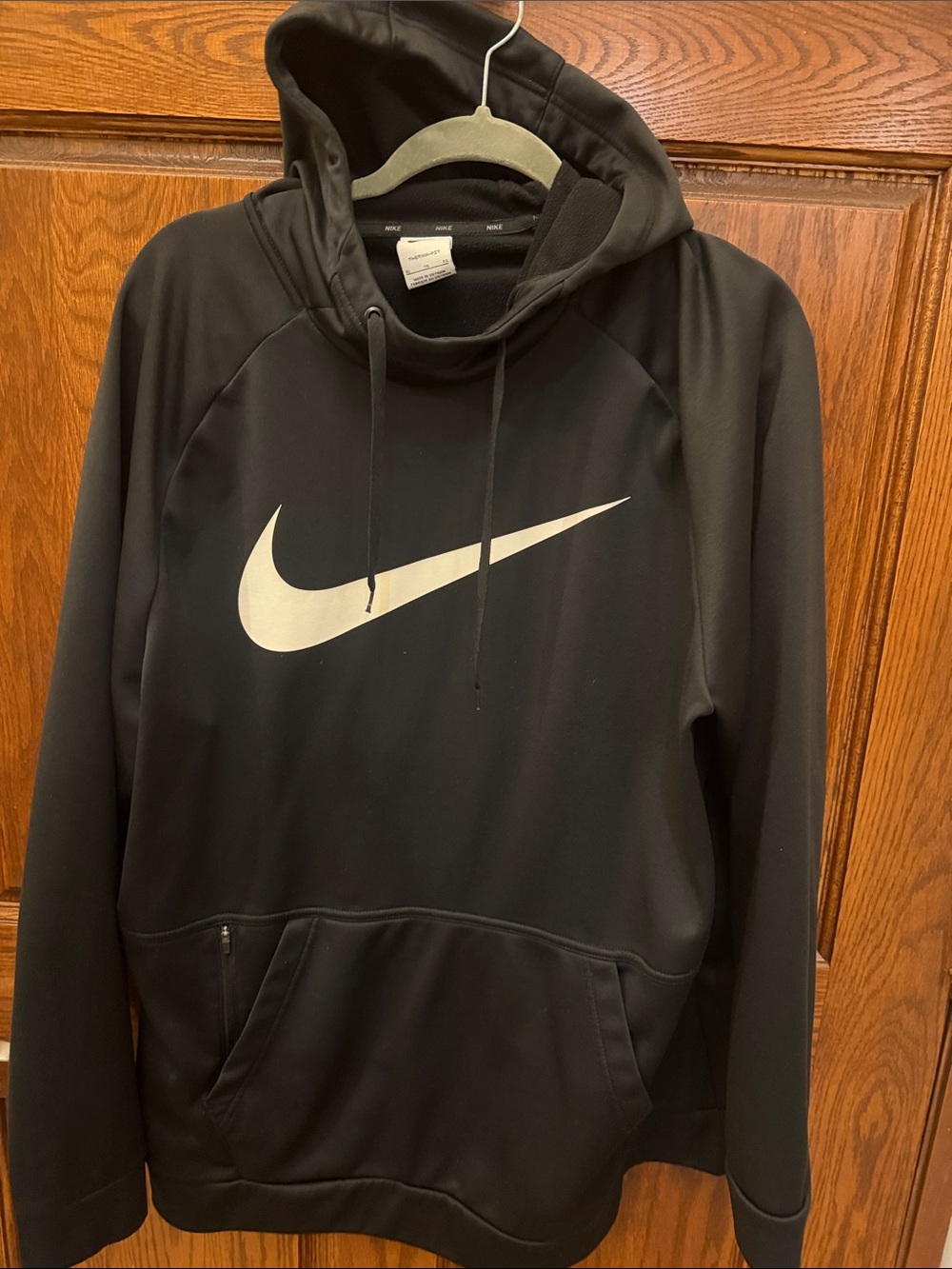 Nike Black Hoodie with White Swoosh Performance Pullover